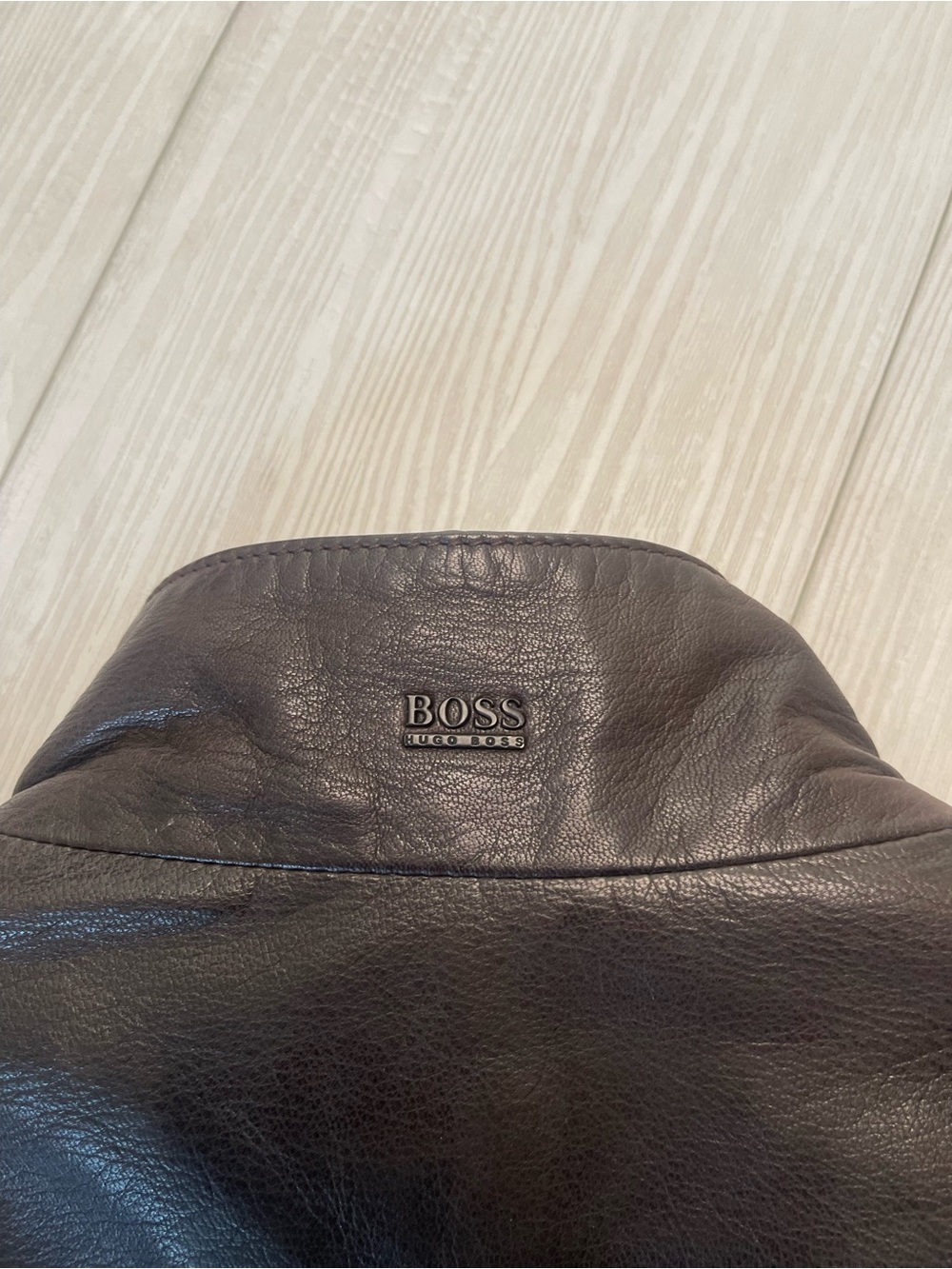 Hugo Boss leather jacket moto full zip - Picture 9 of 13